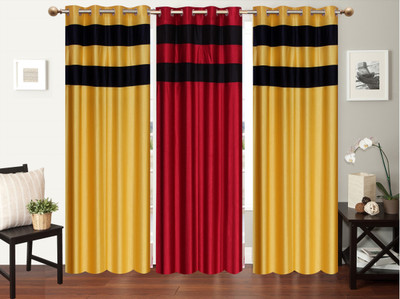 

Furnishing Zone 152 cm (5 ft) Polyester Window Curtain (Pack Of 3)(Plain, Multicolor)