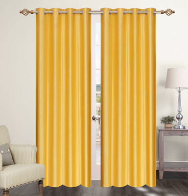 

Furnishing Zone 274 cm (9 ft) Polyester Long Door Curtain (Pack Of 2)(Plain, Yellow)