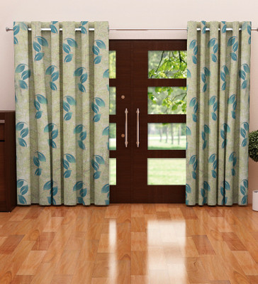 

Home Candy 212 cm (7 ft) Polyester Door Curtain (Pack Of 2)(Floral, Blue)