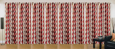 

Ville Style 275 cm (9 ft) Polyester Long Door Curtain (Pack Of 8)(Abstract, Red)