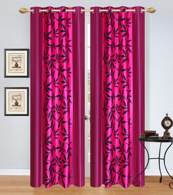 

Excel Bazaar 214 cm (7 ft) Polyester Door Curtain (Pack Of 2)(Floral, Purple)