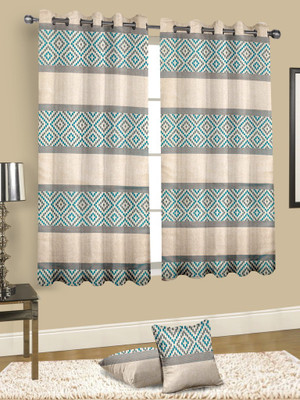 

Cortina 150 cm (5 ft) Jacquard Window Curtain Single Curtain(Abstract, Multicolor)