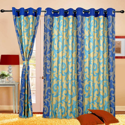 

Cortina 270 cm (9 ft) Polyester Long Door Curtain Single Curtain(Abstract, Blue)