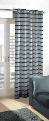 

Skipper 214 cm (7 ft) Blends Door Curtain Single Curtain(Striped, Navy Blue)