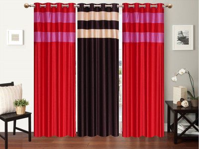

Furnishing Zone 213 cm (7 ft) Polyester Door Curtain (Pack Of 3)(Plain, Multicolor)