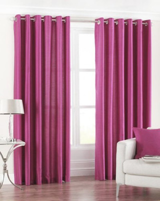 

Super India 274 cm (9 ft) Polyester Long Door Curtain (Pack Of 2)(Plain, Pink)