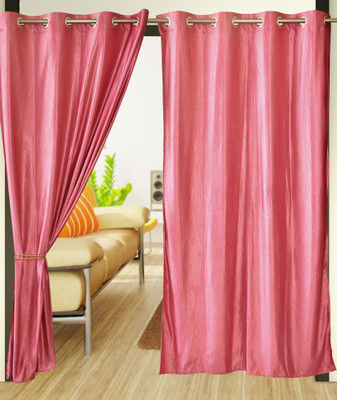 

Home Candy 212 cm (7 ft) Polyester Door Curtain (Pack Of 2)(Solid, Pink)