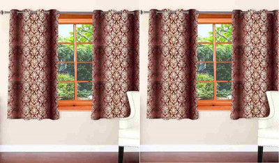 

Zesture 150 cm (5 ft) Polyester Window Curtain (Pack Of 4)(Floral, Multicolor)
