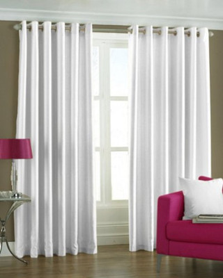 

Super India 215 cm (7 ft) Polyester Door Curtain (Pack Of 2)(Plain, White)