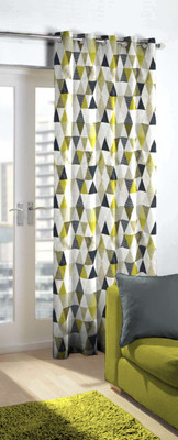 

Skipper 275 cm (9 ft) Blends Long Door Curtain Single Curtain(Geometric, Green)