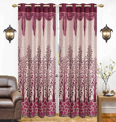 

The Intellect Bazaar 274 cm (9 ft) Jacquard Long Door Curtain (Pack Of 2)(Floral, Pink)