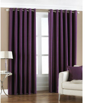 

Angel Homes 213 cm (7 ft) Polyester Door Curtain (Pack Of 2)(Floral, Purple)