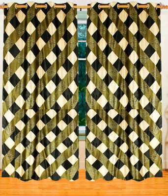 

Home Candy 212 cm (7 ft) Polyester Door Curtain (Pack Of 2)(Floral, Green)