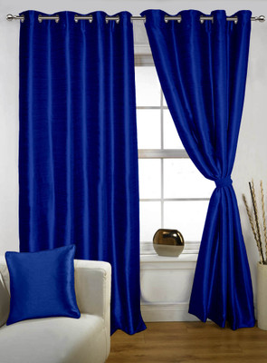 

Lushomes 274.32 cm (9 ft) Polyester Long Door Curtain Single Curtain(Plain, Fire Blue)