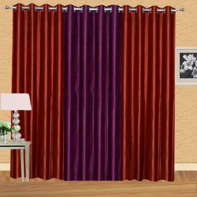 

Excel Bazaar 275 cm (9 ft) Polyester Long Door Curtain (Pack Of 3)(Solid, Maroon, Purple)