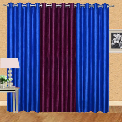 

Excel Bazaar 275 cm (9 ft) Polyester Long Door Curtain (Pack Of 3)(Solid, Royal Blue, Wine)