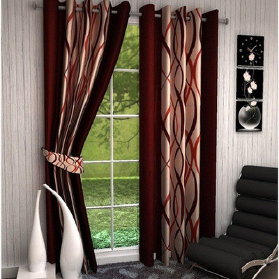 

NAVYA HOME 213 cm (7 ft) Polyester Door Curtain (Pack Of 2)(Floral, Multicolor)