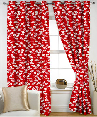

Story@Home 152.4 cm (5 ft) Polyester Window Curtain Single Curtain(Floral, Red)