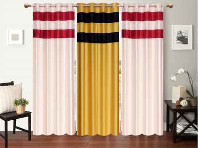 

Furnishing Zone 152 cm (5 ft) Polyester Window Curtain (Pack Of 3)(Plain, Multicolor)
