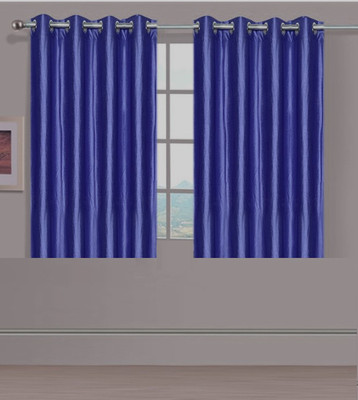 

ExpressionsHome 152 cm (5 ft) Polyester Window Curtain (Pack Of 2)(Solid, Dark Blue)