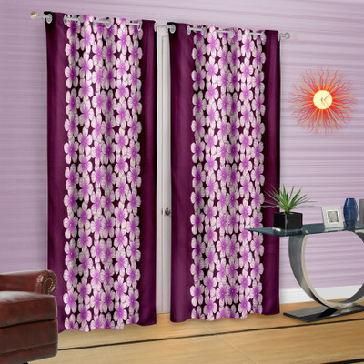 

Cortina 210 cm (7 ft) Polyester Door Curtain (Pack Of 2)(Floral, Multicolor)