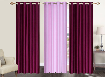 

Furnishing Zone 213 cm (7 ft) Polyester Door Curtain (Pack Of 3)(Plain, Maroon, Pink)