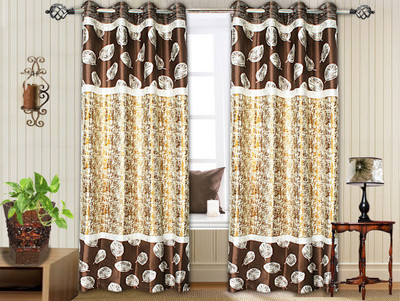 

STRINGS 274 cm (9 ft) Jacquard Window & Door Curtain (Pack Of 2)(Floral, Multicolor)