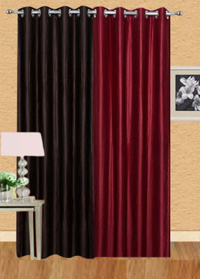 

Ville Style 275 cm (9 ft) Polyester Long Door Curtain (Pack Of 2)(Solid, Brown, Maroon)