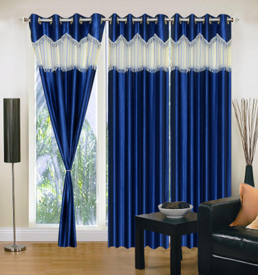 

Zain 152.4 cm (13 ft) Polyester Window Curtain (Pack Of 3)(Solid, Multicolor)