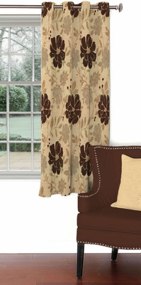 

Skipper 153 cm (5 ft) Blends Window Curtain Single Curtain(Floral, Brown)
