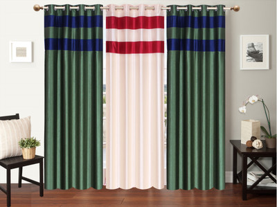 

Furnishing Zone 274 cm (9 ft) Polyester Long Door Curtain (Pack Of 3)(Plain, Multicolor)