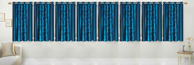 

Stella Creations 154 cm (5 ft) Polyester Window Curtain (Pack Of 8)(Printed, Light Blue)