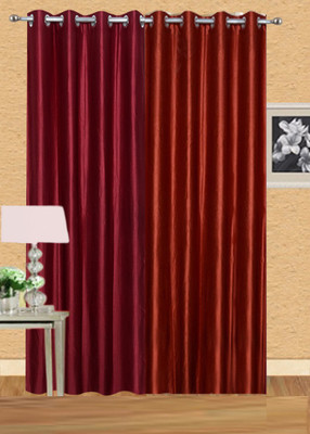 

Stella Creations 214 cm (7 ft) Polyester Door Curtain (Pack Of 2)(Solid, Maroon, Red)