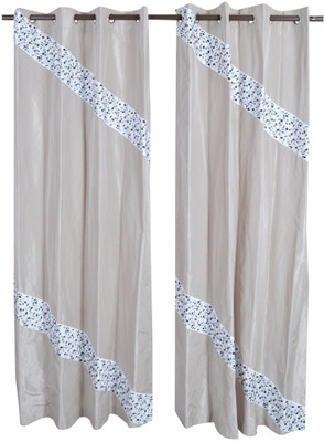 

MABA 215 cm (7 ft) Polyester Door Curtain (Pack Of 2)(Geometric, Beige)