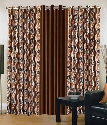 

JT International 213.36 cm (7 ft) Polyester Door Curtain (Pack Of 2)(Floral, Multicolor)