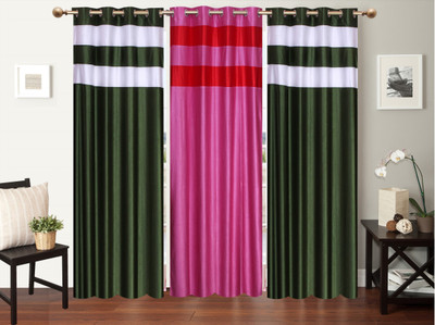 

Furnishing Zone 213 cm (7 ft) Polyester Door Curtain (Pack Of 3)(Plain, Multicolor)
