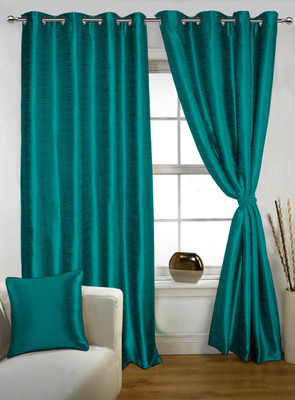 

Lushomes 274.32 cm (9 ft) Polyester Long Door Curtain Single Curtain(Plain, Turquoise)