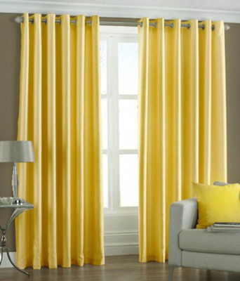 

Panipat Textile Hub 213 cm (7 ft) Polyester Door Curtain (Pack Of 2)(Plain, Yellow)