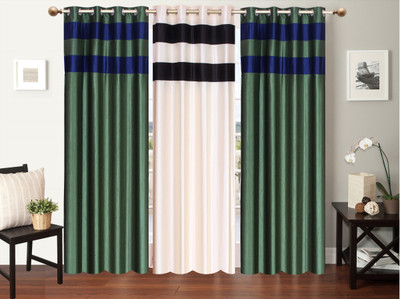 

Furnishing Zone 274 cm (9 ft) Polyester Long Door Curtain (Pack Of 3)(Plain, Multicolor)