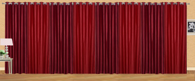 

Stella Creations 274 cm (9 ft) Polyester Long Door Curtain (Pack Of 8)(Solid, Maroon, Red)