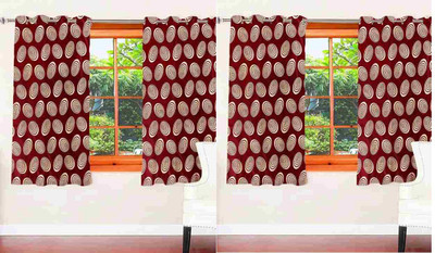 

Zesture 150 cm (5 ft) Polyester Window Curtain (Pack Of 4)(Abstract, Multicolor)