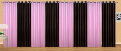 

Ville Style 214 cm (7 ft) Polyester Door Curtain (Pack Of 8)(Solid, Pink, Brown), Brown;pink