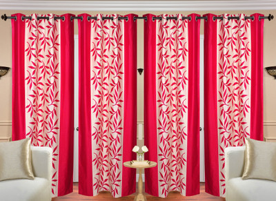 

Handloom Hut 213 cm (7 ft) Polyester Door Curtain (Pack Of 4)(Printed, Dark Pink Kolawery Door)