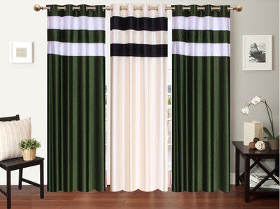 

Furnishing Zone 152 cm (5 ft) Polyester Window Curtain (Pack Of 3)(Plain, Multicolor)