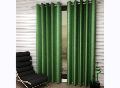 

Italian Fab 213 cm (7 ft) Polyester Door Curtain (Pack Of 2)(Plain, Green)