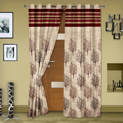 

Super India 215 cm (7 ft) Jacquard Door Curtain (Pack Of 2)(Abstract, Mahroon)