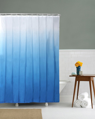 

@home PVC Shower Curtain 200 cm (6 ft) Single Curtain(Abstract Blue)
