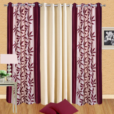 

Excel Bazaar 214 cm (7 ft) Polycotton Door Curtain (Pack Of 3)(Plain, Multicolor)
