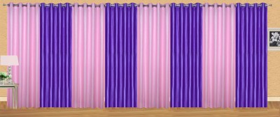 

Ville Style 275 cm (9 ft) Polyester Long Door Curtain (Pack Of 8)(Solid, Pink, Blue), Blue;pink