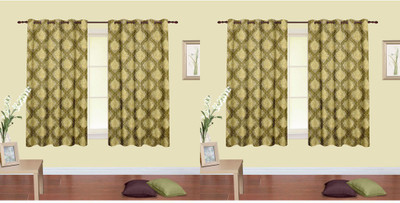 

Cortina 150 cm (5 ft) Polyester Window Curtain (Pack Of 4)(Floral, Green)